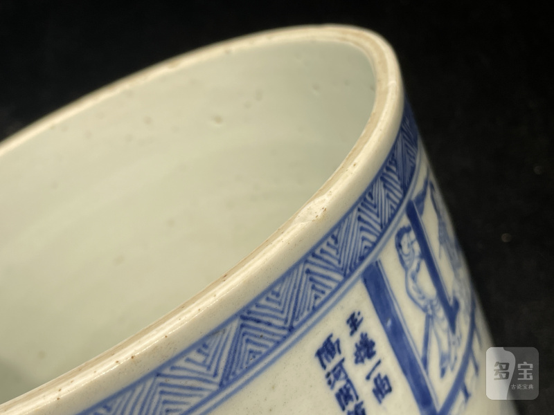 清康熙 青花昭君出塞图笔筒 - 图15